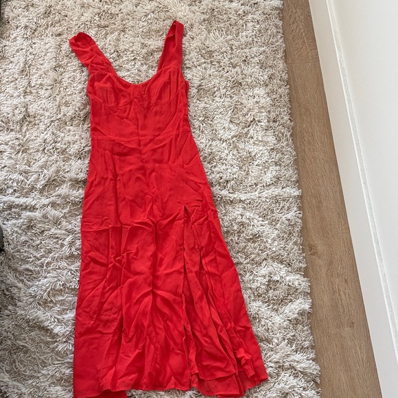 Reformation Hot Day Red Fulton Midi Dress - Picture 2 of 9